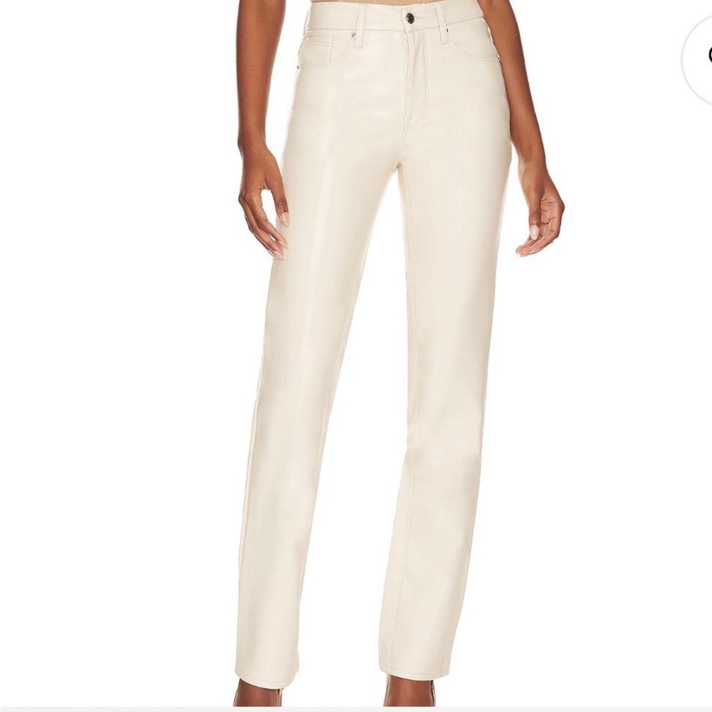 Good American white/cream faux leather pant